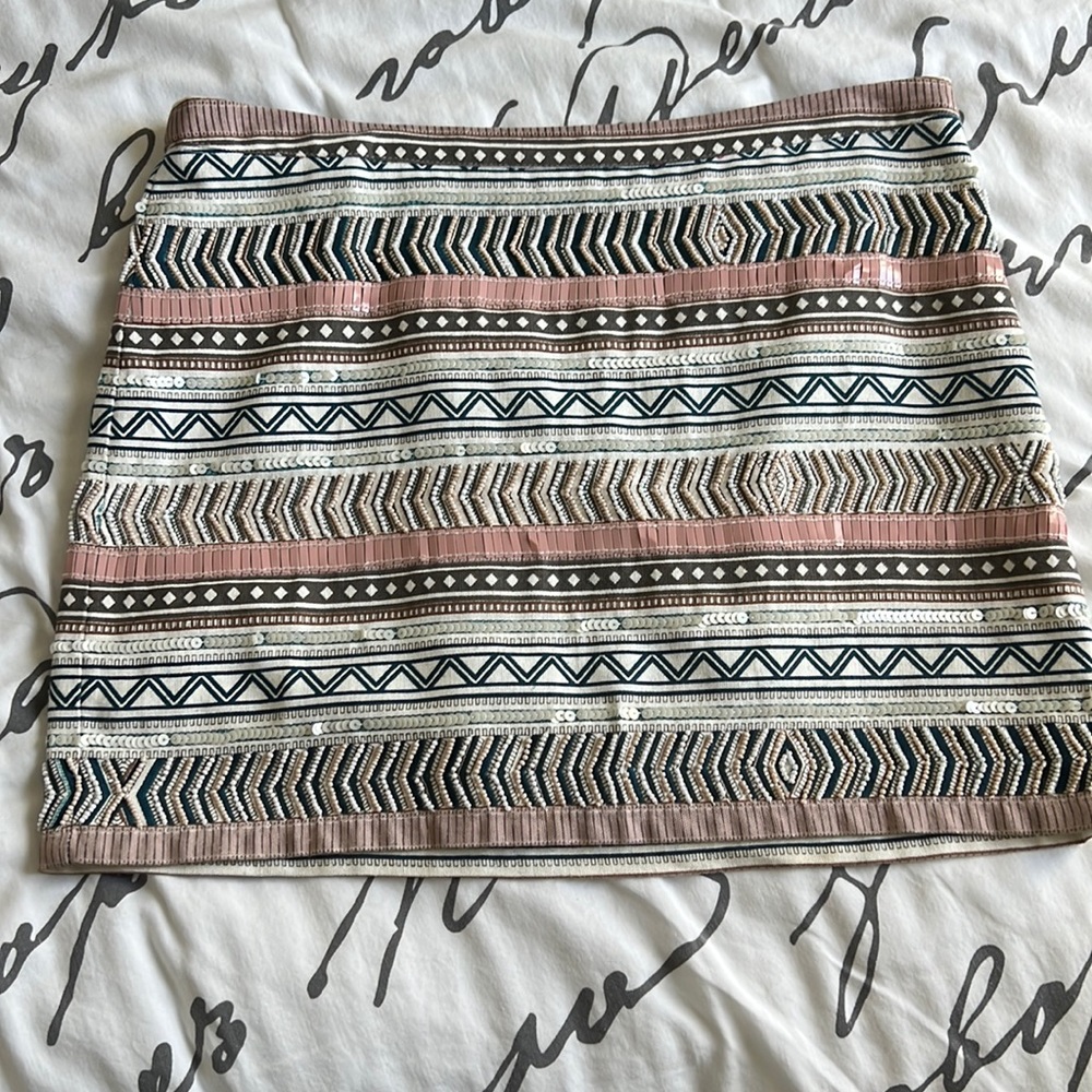 MNG Beaded Mini Skirt